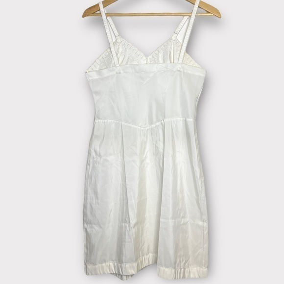 Vintage 50s 60s Ivory‎ White Slip Dress Embroidered Floral Lace Unbranded - Picture 2 of 7
